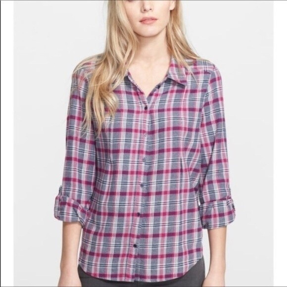 Joie Michaela Plaid Cotton Flannel Shirt Small - Picture 11 of 11